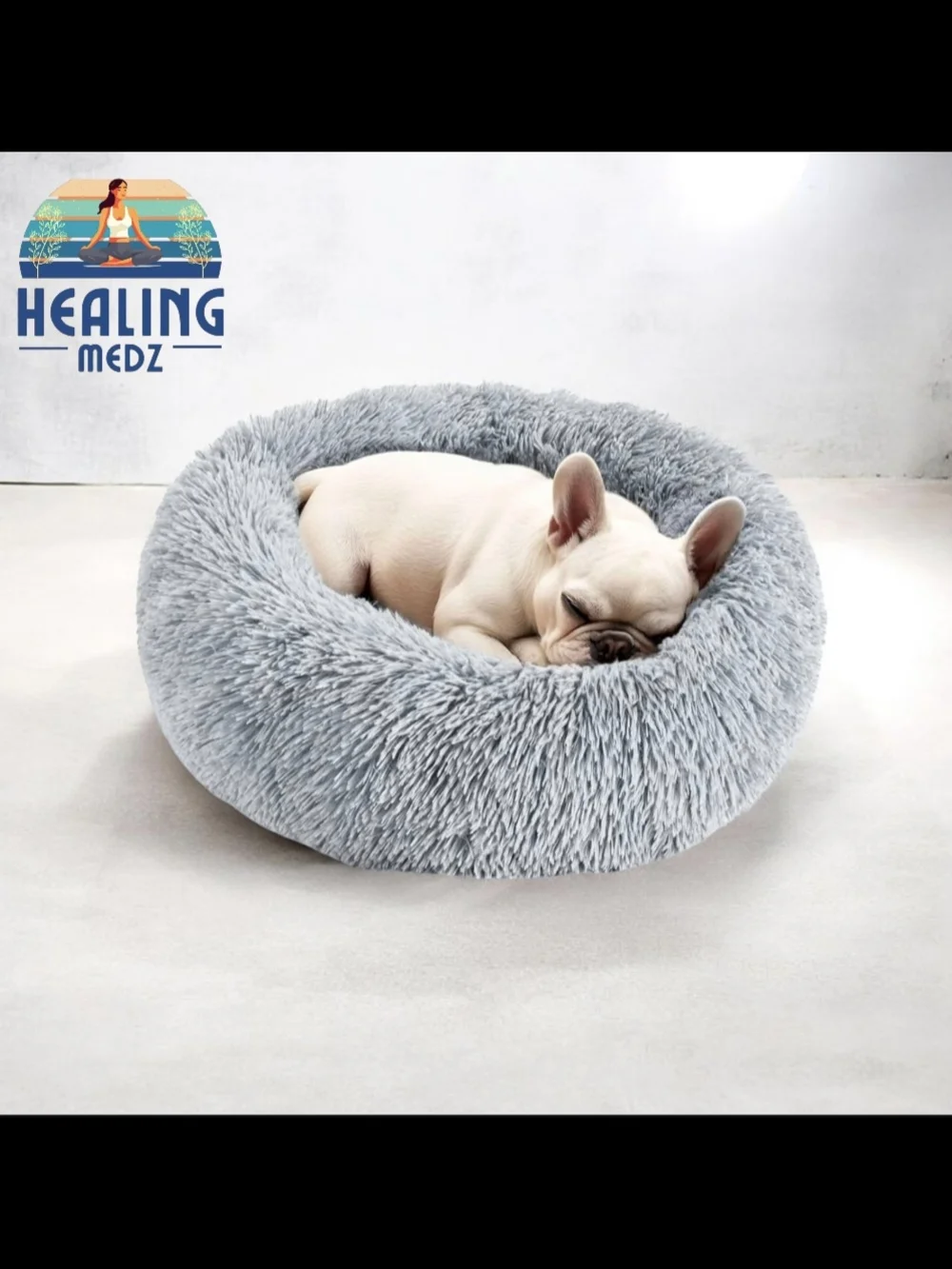Dog & Cat Bed for Indoor Cats, 20in Calming Donut Bed for Puppy and Kitten